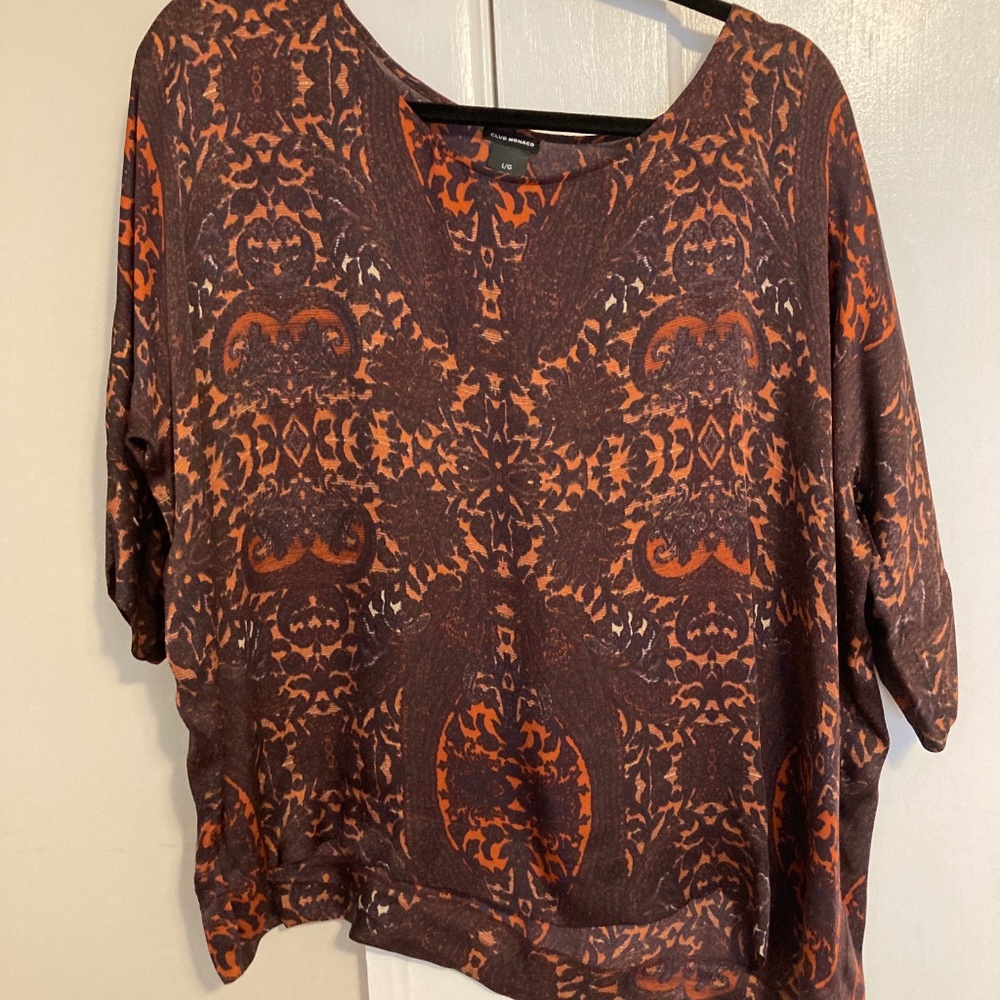 100% Silk Club Monaco Blouse